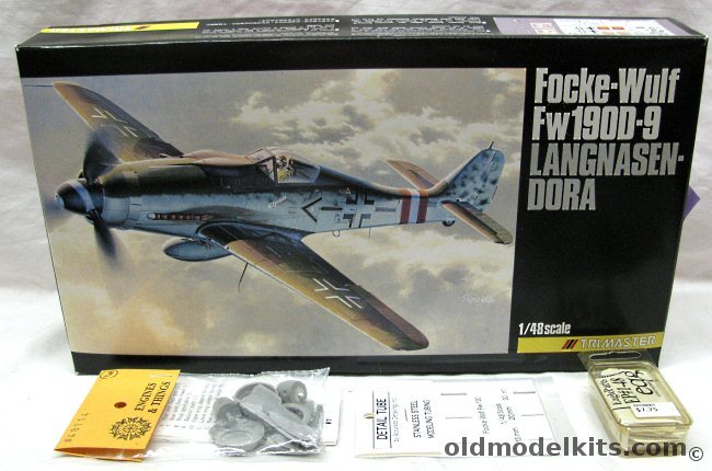 Trimaster 1/48 Focke-Wulf FW-190 D-9 - Langnasen-Dora With Engines & Things FW-190D-11 Conversion / Detail Tube Set / Eagle Parts Missiles and Rails - (FW190D9), MA-1 plastic model kit